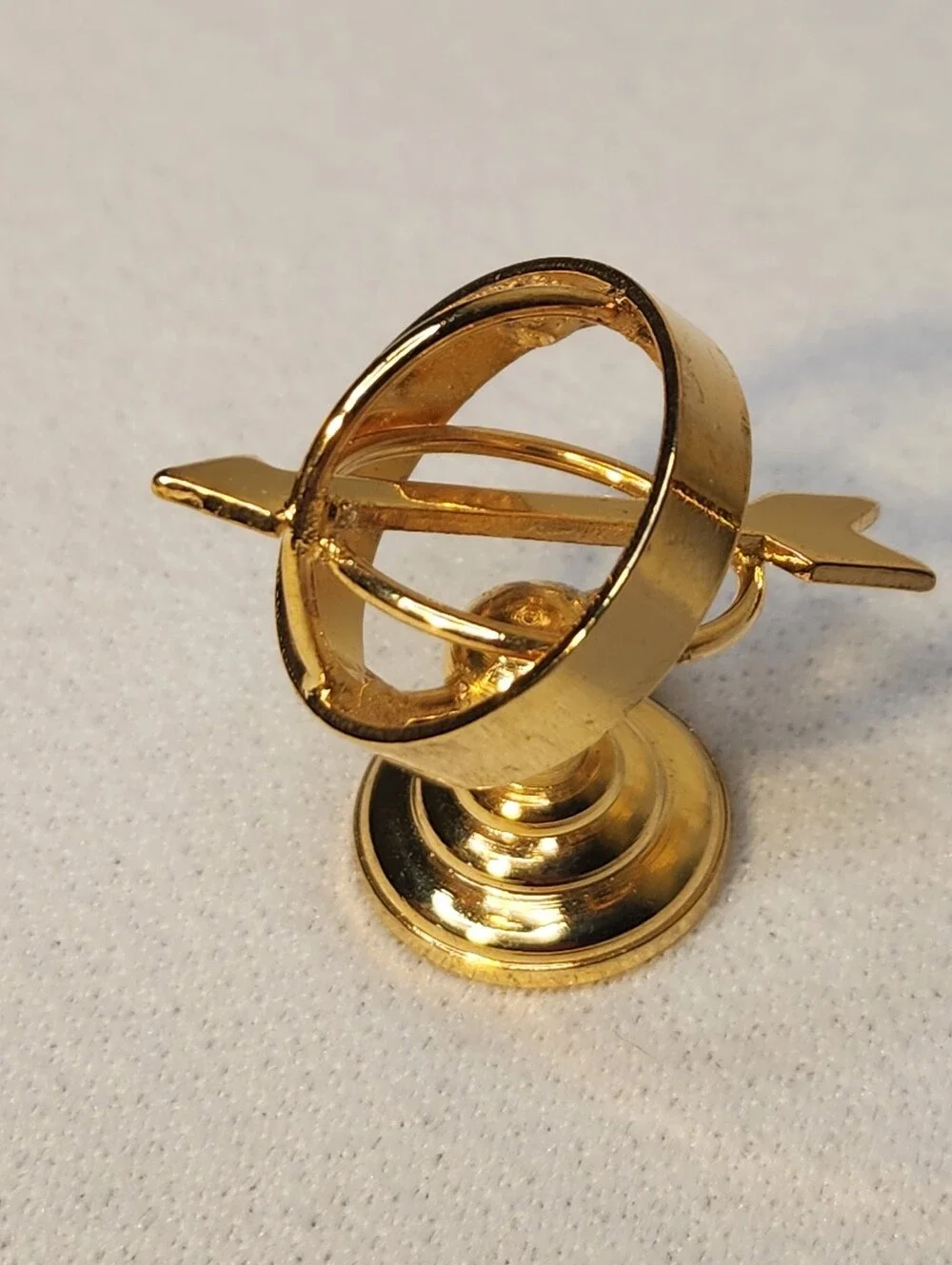 Vintage Miniature Dollhouse Brass Pieces 1:12 Scale Pedastol Clock, Calculator